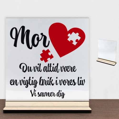 Mor du vil altid være en vigtig brik | Glasskilt inkl. fod (poppel krydsfinér) - Image 2