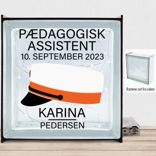 Pædagogisk assistent | Lyssten med ramme (farvet overflade)