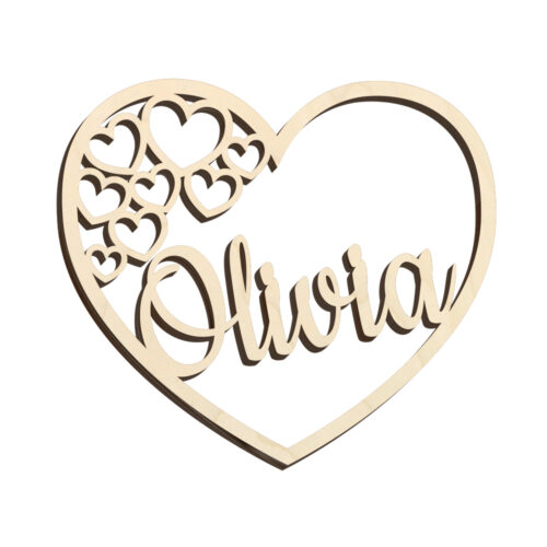 Alternative view of Heart in heart | Bordkort (poppel krydsfinér)