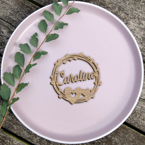 Dahlia Circle - Cute hearts | Bordkort (træfinér)