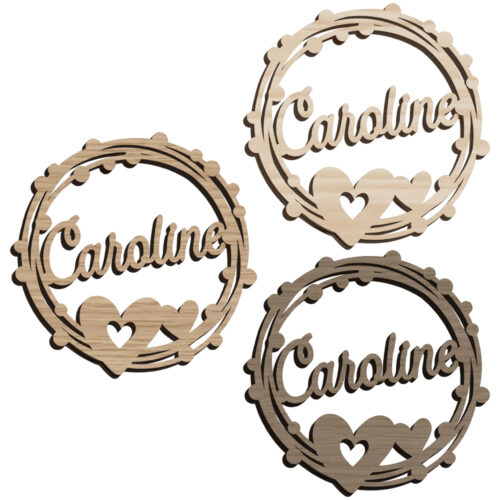 Dahlia Circle - Cute hearts | Bordkort (træfinér) - Image 2