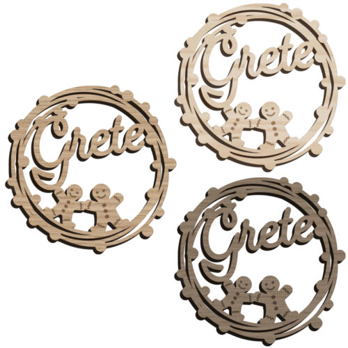 Dahlia Circle - Gingerbread man | Bordkort (træfinér) - Image 2