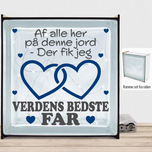 Af alle her på denne jord... - far | Lyssten med ramme (farvet overflade)