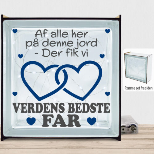 Alternative view of Af alle her på denne jord... - far | Lyssten med ramme (farvet overflade)