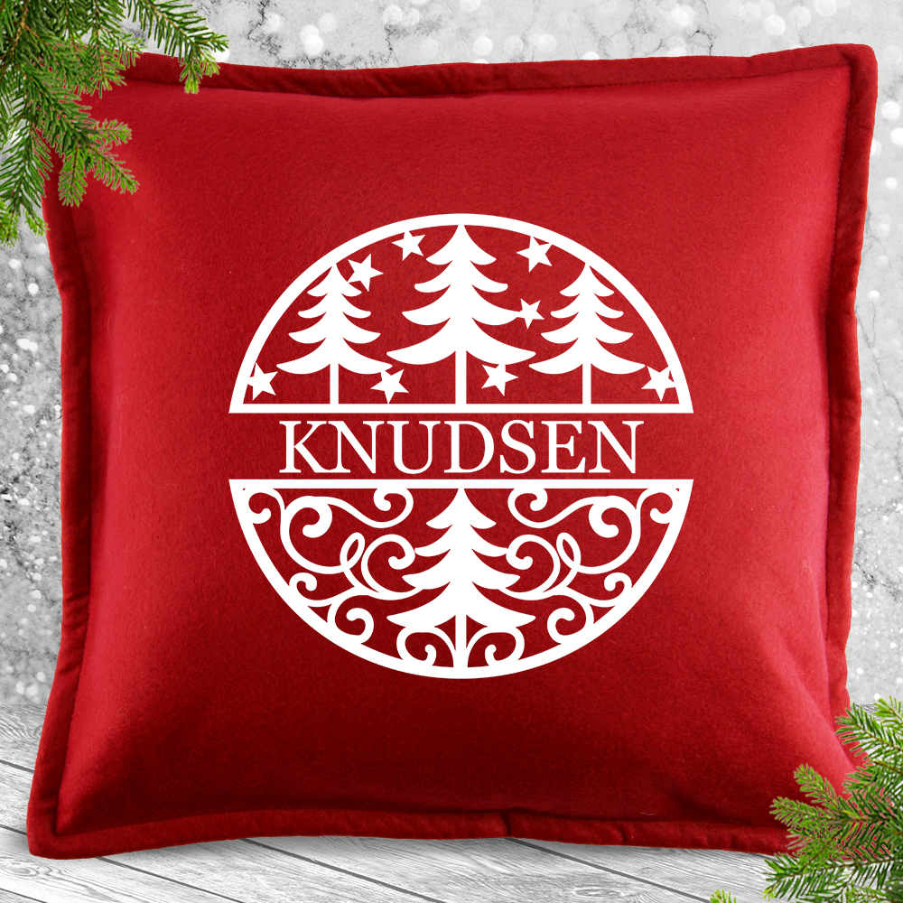 Limited edition rød julepude - Deko juletræer | Pyntepude i filt