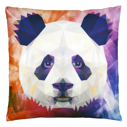 Geometric color of art panda | Pyntepudebetræk med print