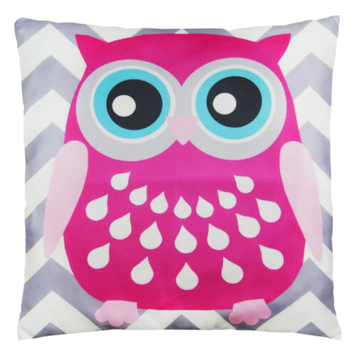 ZigZag cartoon owl grey color | Pyntepudebetræk med print