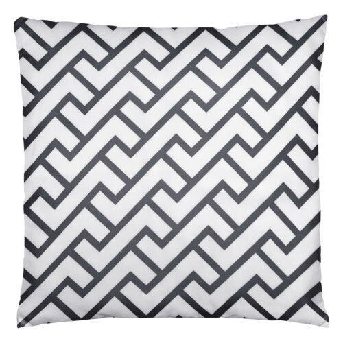 Dark grey zig zag | Pyntepudebetræk med print