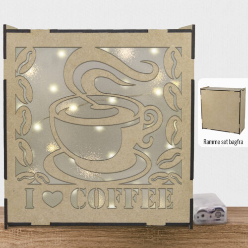 Alternative view of I ❤ coffee | Lyskasse (træfiber)