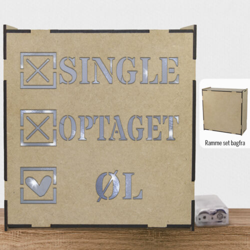 Single - optaget - øl | Lyskasse (træfiber)