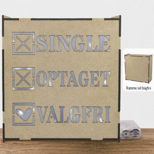 Single - optaget - "valgfri tekst" | Lyskasse (træfiber)