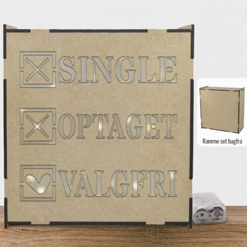 Alternative view of Single - optaget - "valgfri tekst" | Lyskasse (træfiber)