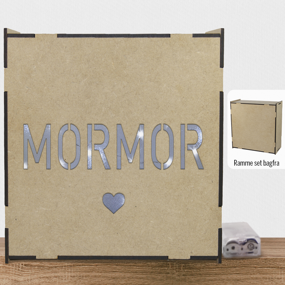 Mormor m. hjerte | Lyskasse (træfiber)
