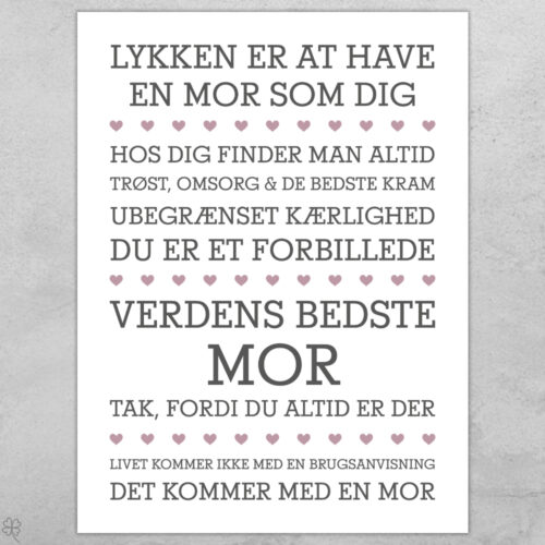 Lykken er at have en mor som dig | Plakat