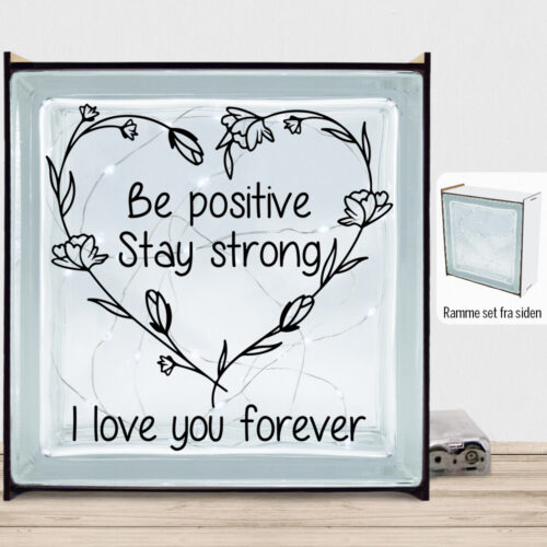 Be positive, stay strong... | Lyssten med ramme (farvet overflade)