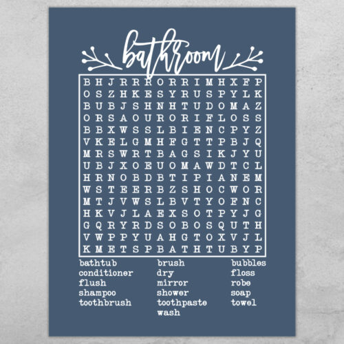 Bathroom words... full color  | Plakat