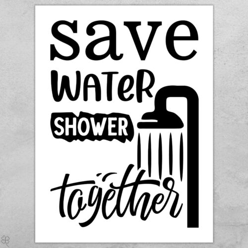 Save water shower together | Plakat