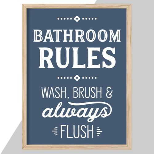 Bathroom rules wash, brush & always flush... full color  | Plakat - Image 2