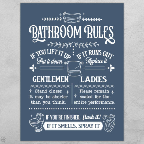 Bathroom rules... full color  | Plakat