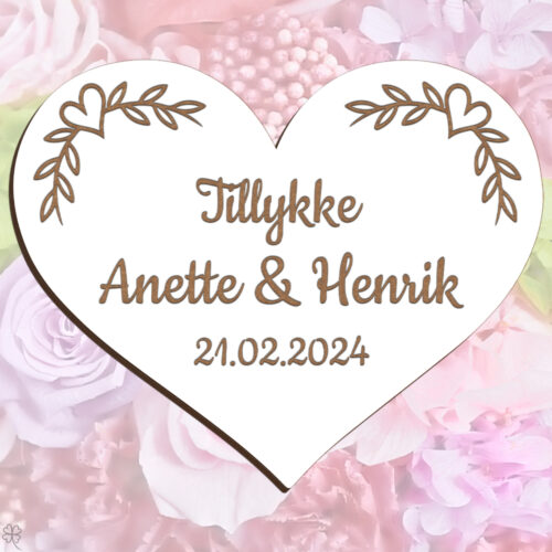 Bryllupshjerte design #1 | Æresport skilt (farvet overflade)