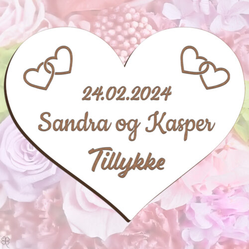 Bryllupshjerte design #2 | Æresport skilt (farvet overflade)