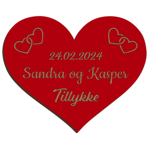 Bryllupshjerte design #2 | Æresport skilt (farvet overflade) - Image 2