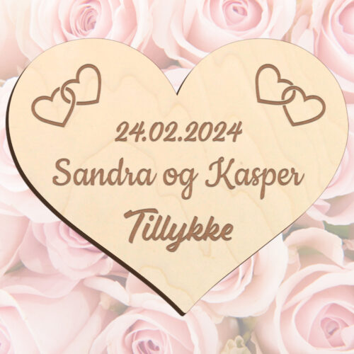 Bryllupshjerte design #2 | Æresport skilt (poppel træfinér)