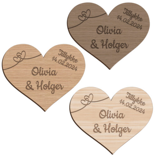 Alternative view of Bryllupshjerte design #8 | Æresport skilt (træfinér)