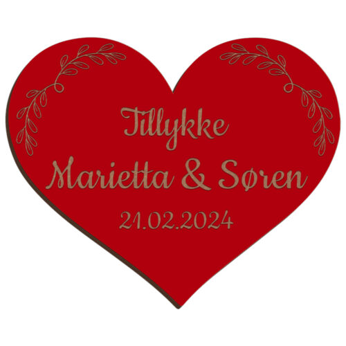Bryllupshjerte design #10 | Æresport skilt (farvet overflade) - Image 2