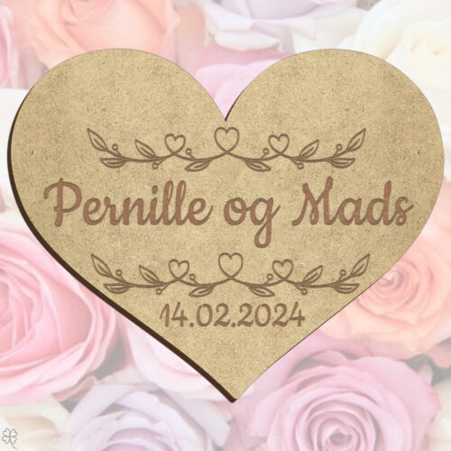 Bryllupshjerte design #11 | Æresport skilt (træfiber)