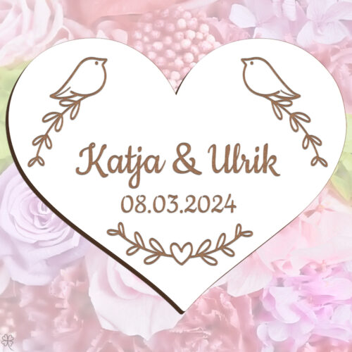 Bryllupshjerte design #14 | Æresport skilt (farvet overflade)
