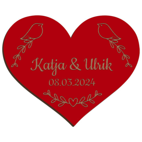 Alternative view of Bryllupshjerte design #14 | Æresport skilt (farvet overflade)