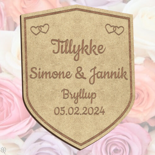 Våbenskjold design #1 | Æresport skilt (træfiber)