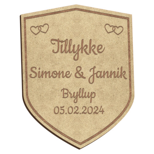 Alternative view of Våbenskjold design #1 | Æresport skilt (træfiber)