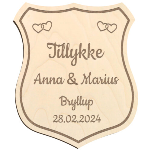 Alternative view of Våbenskjold design #2 | Æresport skilt (poppel træfinér)