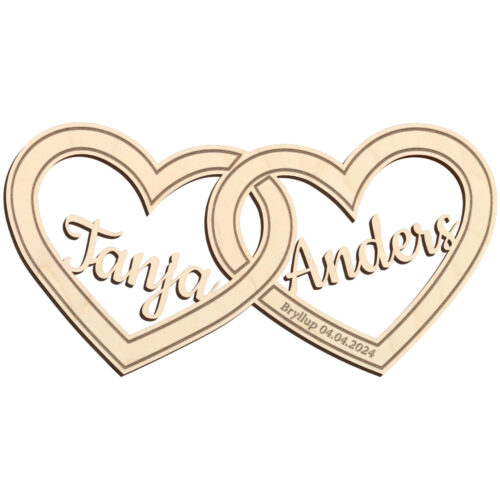 Alternative view of Dobbelt hjerte | Æresport skilt (poppel træfinér)