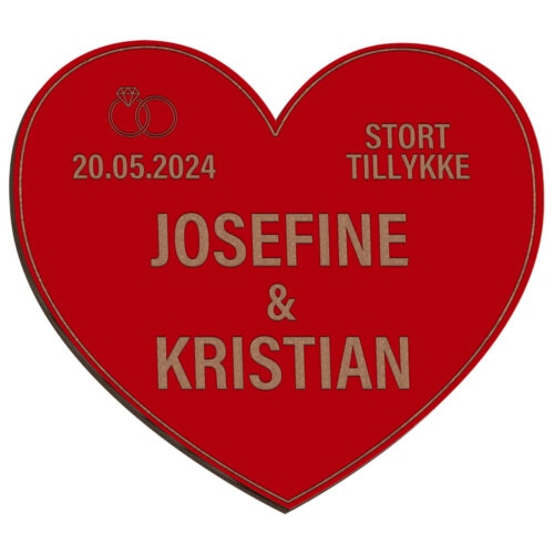 Hjerte design #3 | Æresport skilt (farvet overflade) - Image 2