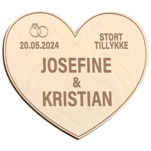 Hjerte design #3 | Æresport skilt (poppel træfinér) - Image 2