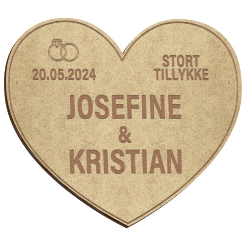 Hjerte design #3 | Æresport skilt (træfiber) - Image 2