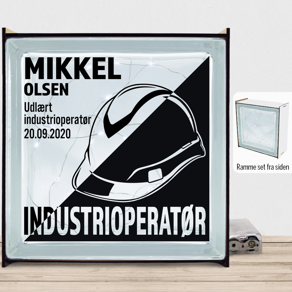 Udlært industrioperatør design 1 | Lyssten med ramme (farvet overflade)