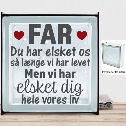 Alternative view of Far – Elsket hele livet | Lyssten med ramme (farvet overflade)