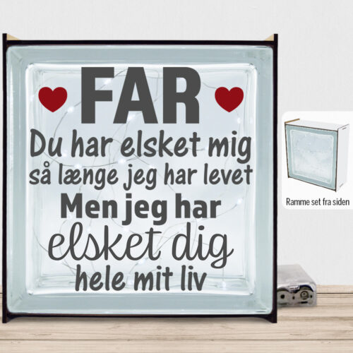 Far – Elsket hele livet | Lyssten med ramme (farvet overflade)