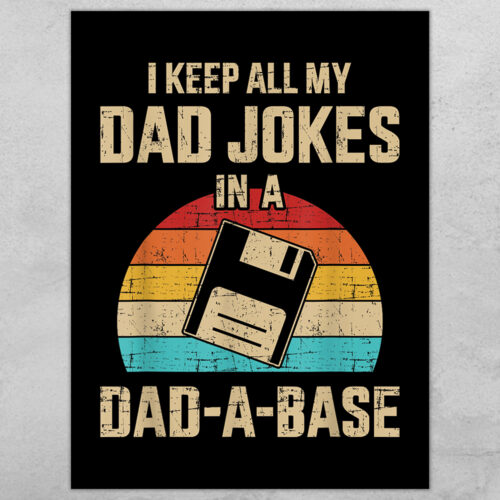 Dad-a-base retro floppy disk | Plakat