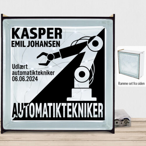 Udlært automatiktekniker design 1 | Lyssten med ramme (farvet overflade)