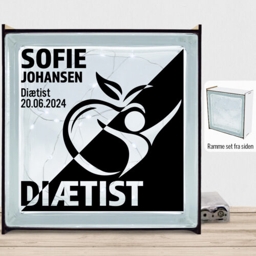 Diætist design 1 | Lyssten med ramme (farvet overflade)