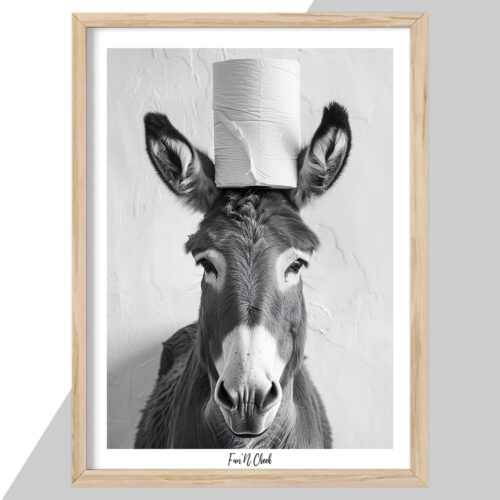 Fun'N Cheek Donkey with toilet roll on head | Plakat - Image 2