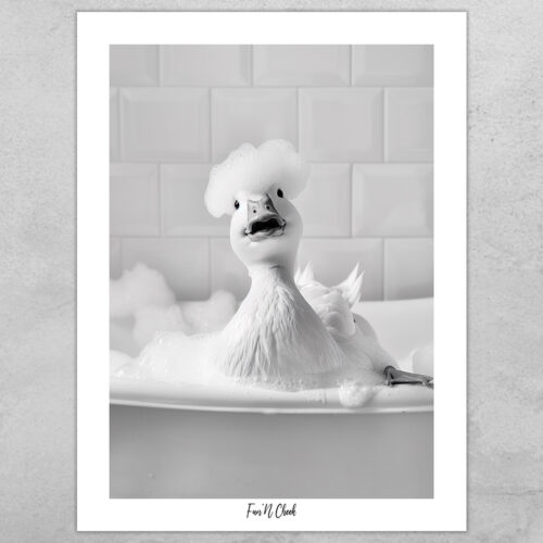 Fun'N Cheek Duck taking a bath #1 | Plakat