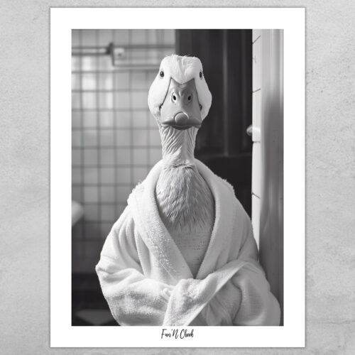 Fun'N Cheek Duck in bathrobe | Plakat