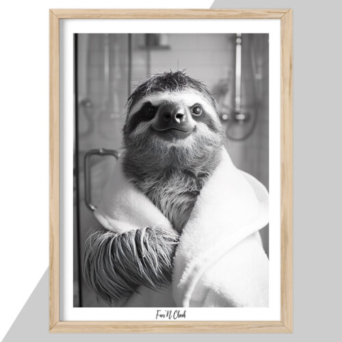 Fun'N Cheek Sloth in bathrobe | Plakat - Image 2