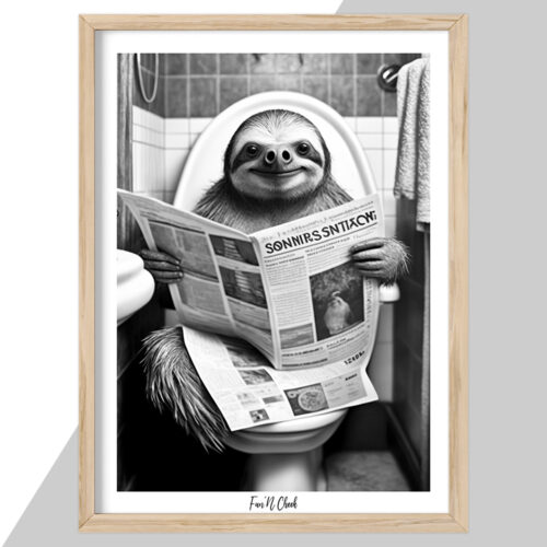 Fun'N Cheek Sloth on toilet | Plakat - Image 2